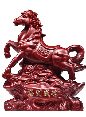 实木红色木马摆件装饰大马工艺品