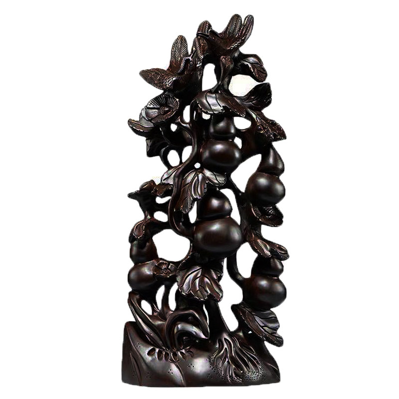 黑檀木雕五福临j门葫芦摆件家居客厅玄关装饰寓意摆设乔迁开业送,家居饰品,木雕,淘宝优惠券,粉丝福利购,淘宝优惠卷