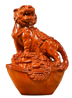 花梨木雕老虎实木十二生肖动物虎家居客厅办公室桌面装饰礼品