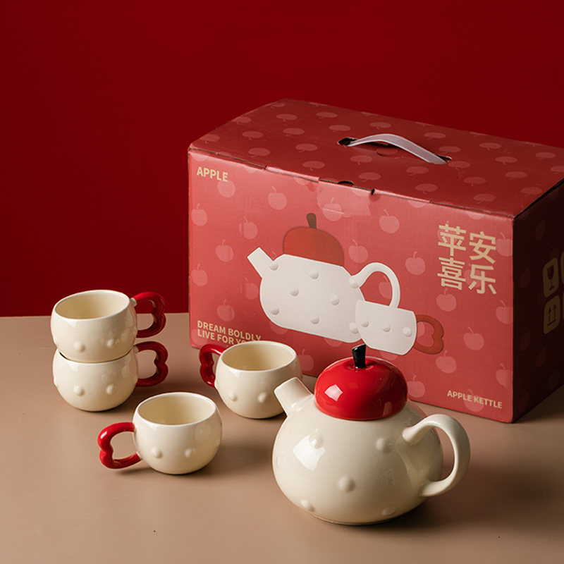 陶瓷茶壶泡茶凉水壶大容量带茶滤家用套装送人新婚搬家乔迁礼盒装