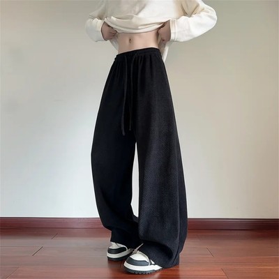 麦穗纹休闲裤男士阔腿裤宽松裤子