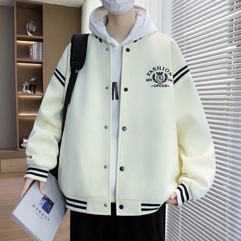 特大码棒球服男新款春秋青少年高中初中学生外套潮牌宽松帅气夹克