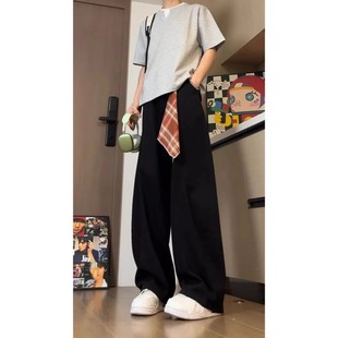 高街弯刀裤 男潮牌痞帅高级感飘带拖地裤 男款 牛仔裤 子 宽松大码 美式