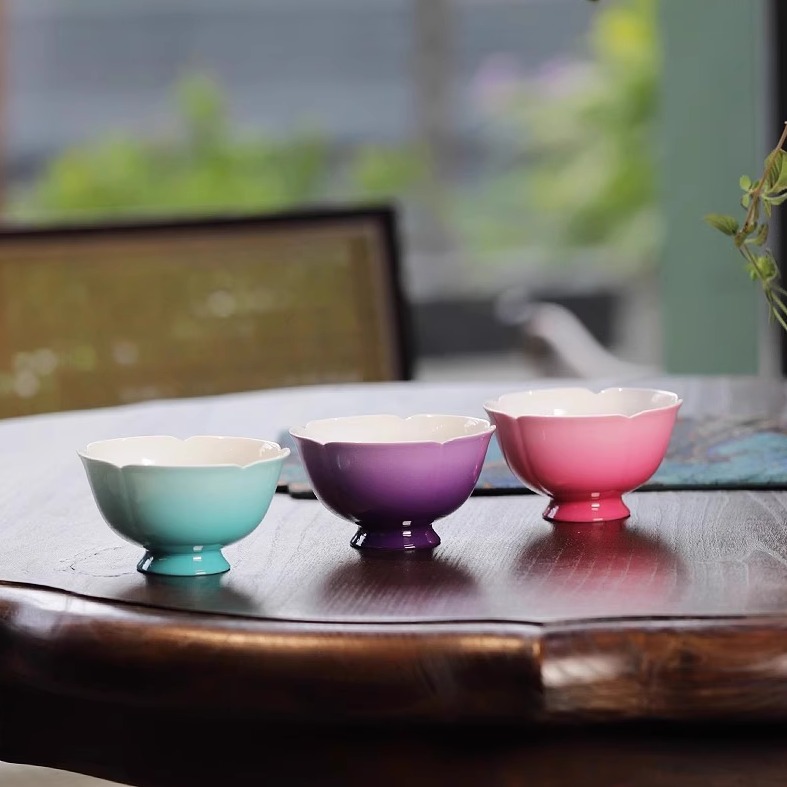 大鱼美器 玉兰杯 纯手工主人杯景德镇陶瓷茶杯女手工雕刻大号品杯