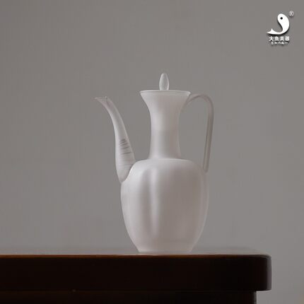 大鱼美器 玻璃执壶磨砂茶壶宋式壶 加厚高硼壶煮茶宋代茶具可加热