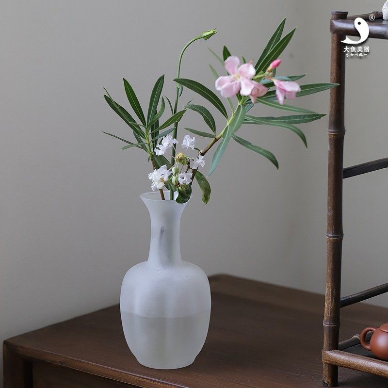 大鱼美器 磨砂玻璃南瓜瓶 茶席花瓶加厚玻璃瓶子小号瓶花花艺花器,餐饮具,茶道/零配,淘宝优惠券,粉丝福利购,淘宝优惠卷