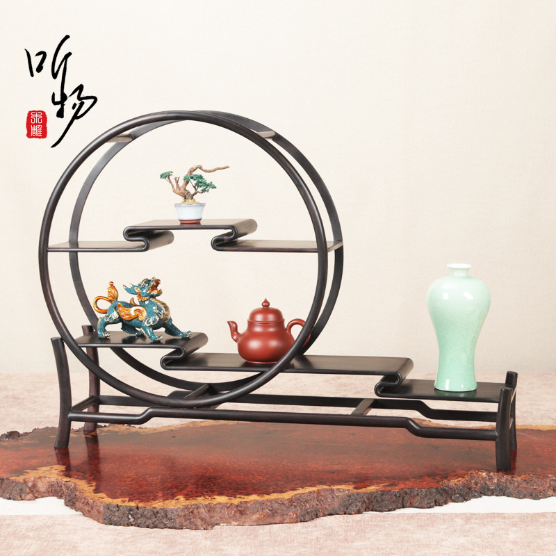 实木紫光檀多格文玩展示架中国风盆景组合架茶壶新中式收纳置物架