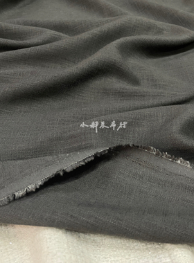 深灰色水洗竹节棉麻布料薄款柔软垂坠衬衫连衣裙设计师巨划算面料