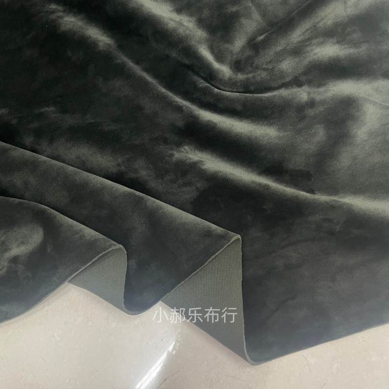 墨绿色加厚银狐绒布料秋冬夹克西服阔腿裤裙子抱枕玩偶设计师面料