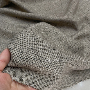 米灰色黑白点羊毛钢花呢布料夹克西服套装半身裙裤子定制时装面料