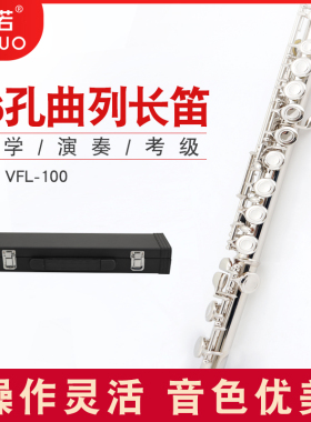 未诺16 17开闭孔长笛镀镍银C调初学儿童成人学生专业考级演奏乐器