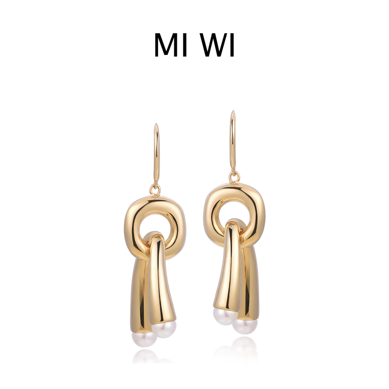 MIWI简爱系列9K黄金趣味珍珠耳环