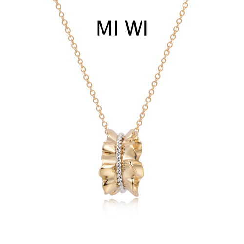 MIWI迷为花浪系列丝带波浪金项链