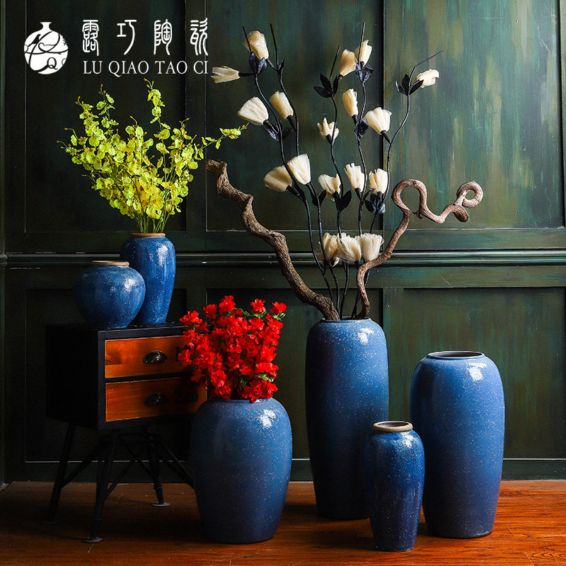 American style a living room flower arrangement Large to ground Decoration modern Retro Central Europe Dried flowers Jingdezhen ceramics vasein the Home accessories , Vase/Flower/Artificial flowers/Imitation jewelry , Flower/Vase , Vase  category - from Buy2taobao.com to provide professional Taobao agent buy service