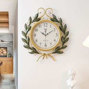 艺术品美式 石英钟 钟表时钟挂钟现代简约家用客厅个性 复古创意时尚