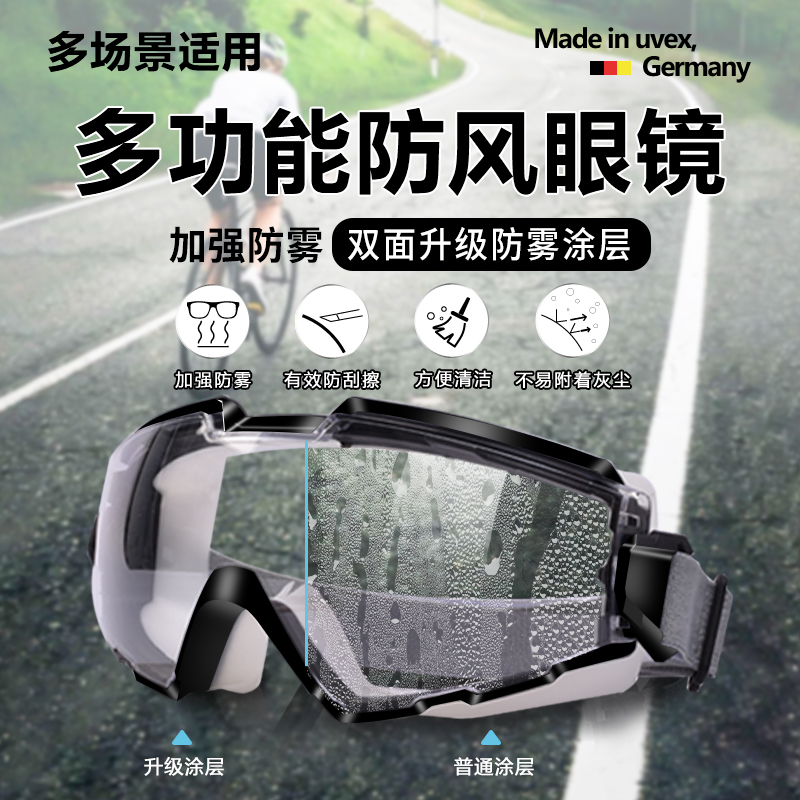 防风眼镜骑车骑行篮球摩托车自行车电动车可戴眼镜护目镜日夜两用