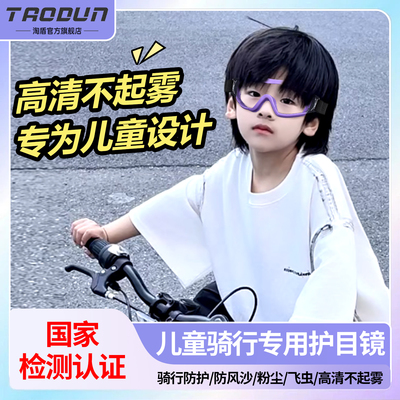 儿童骑行护目镜防灰尘不起雾风沙专用高清防雾挡风轮滑可戴眼镜