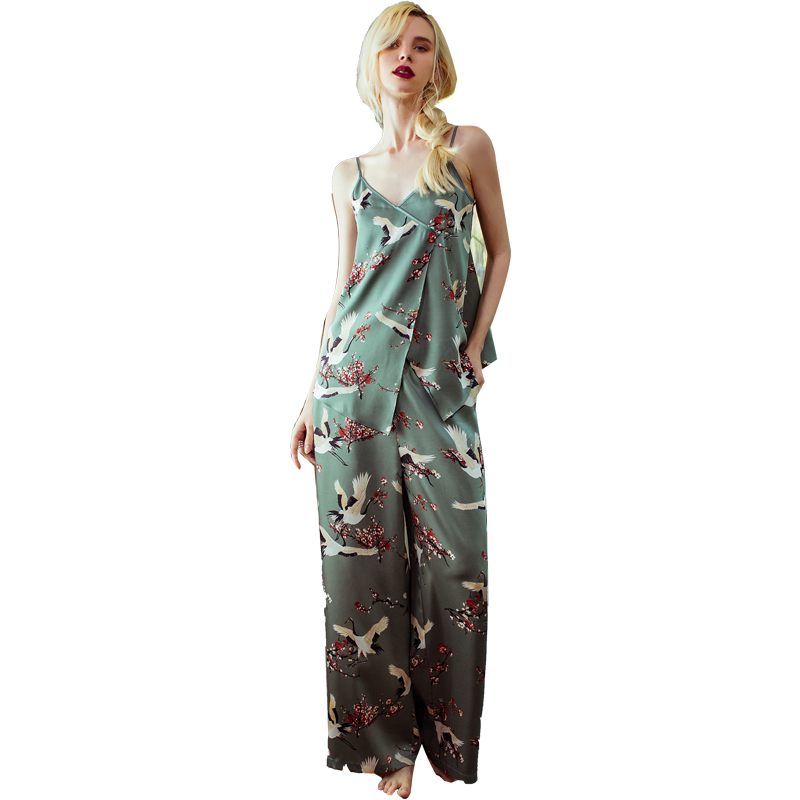 女式印花吊带薄款度假外穿居家服
