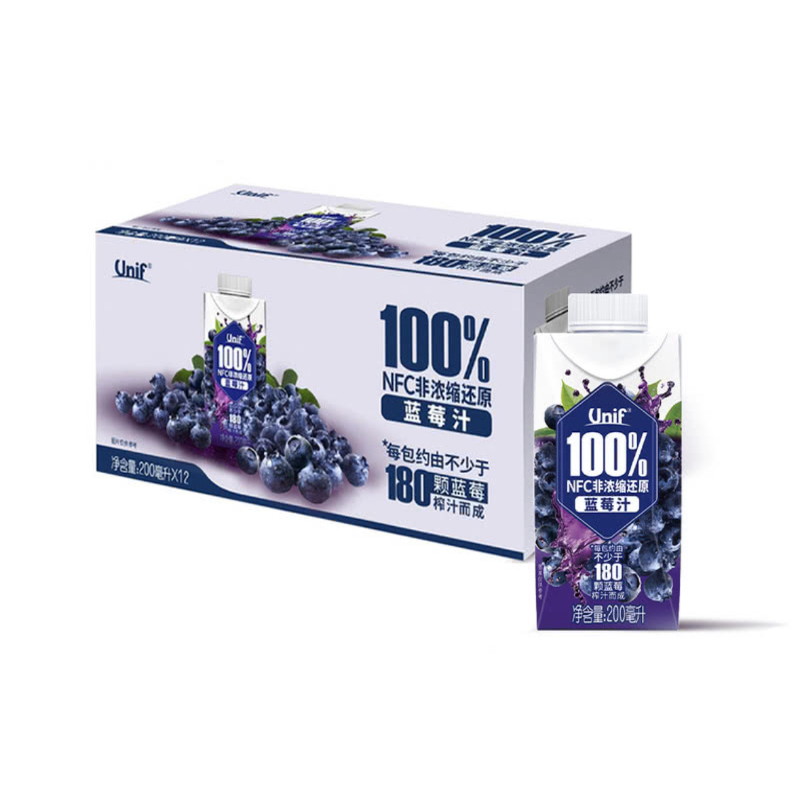 NFC蓝莓汁200ml100%非浓缩