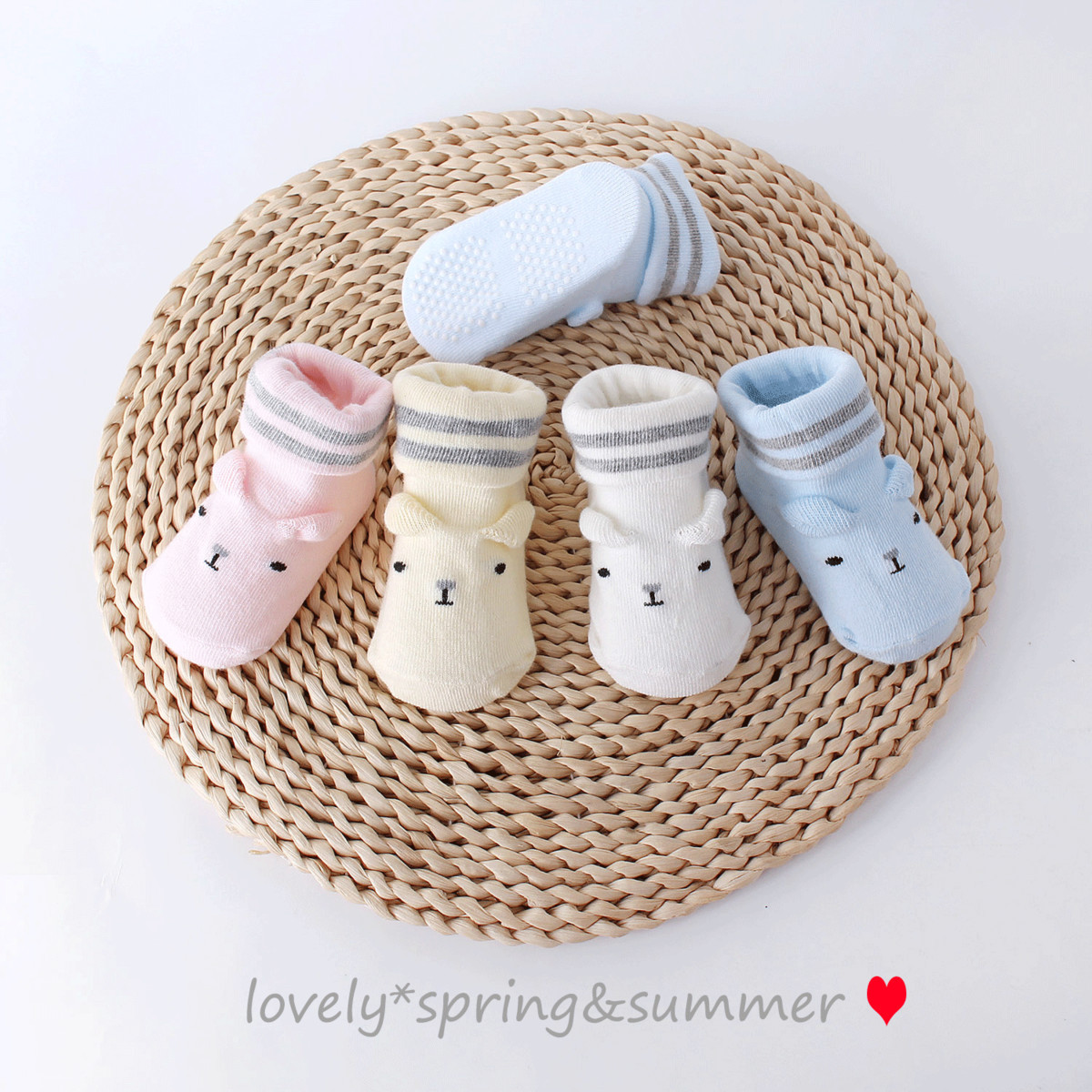 新生婴儿防滑纯棉学步袜地板袜