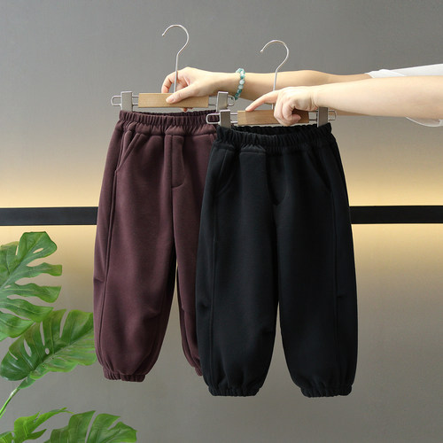 男童冬季酷帅时髦加绒加厚裤子潮