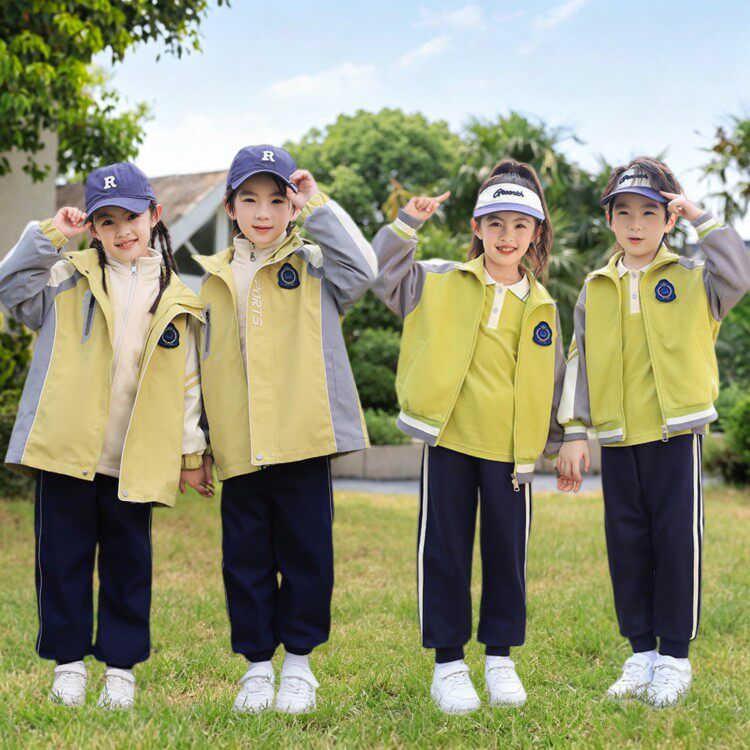 幼儿园园服春秋装小学生班服三件套学院冲锋衣运动会秋季校服套装
