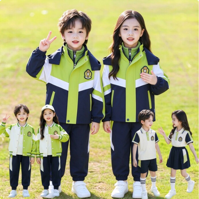 小学生校服冲锋衣三件套幼儿园园服儿童班服全年七件套团体运动服