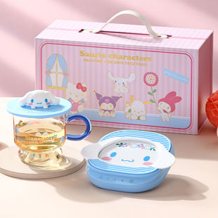 玉桂狗加热杯垫礼盒套装大耳狗高级感实用恒温杯垫送女生生日礼物