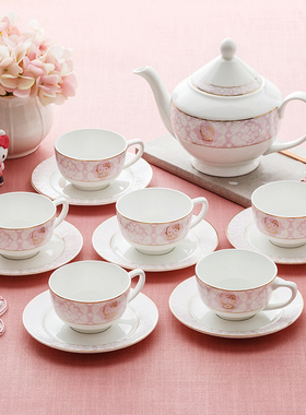 HelloKitty茶具套装骨瓷茶壶杯家用围炉煮茶结婚乔迁送礼盒装13件