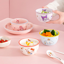 HelloKitty陶瓷米饭碗可爱家用2025年新款 一人用 儿童碗盘餐具套装