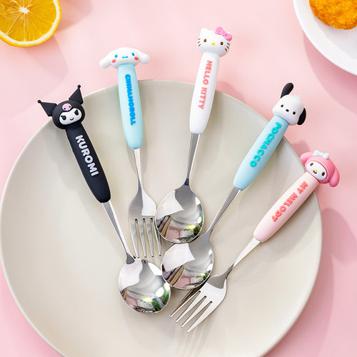 HelloKitty硅胶手柄不锈钢叉勺