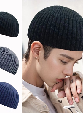 光板地主帽男女士秋冬季雅痞大头围钩针帽子毛线帽冷帽针织瓜皮帽