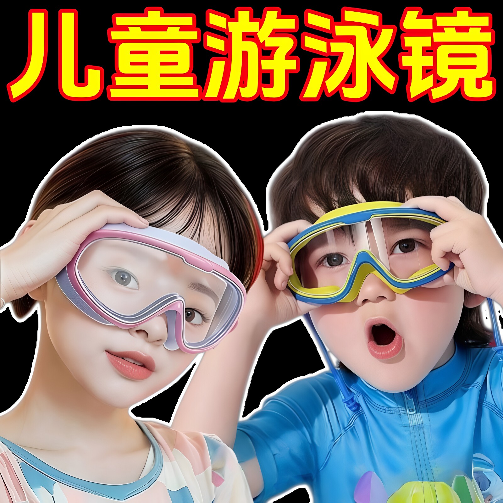 儿童泳镜防水防雾高清大框成人游泳眼镜专业潜水帽宝宝眼睛护目镜