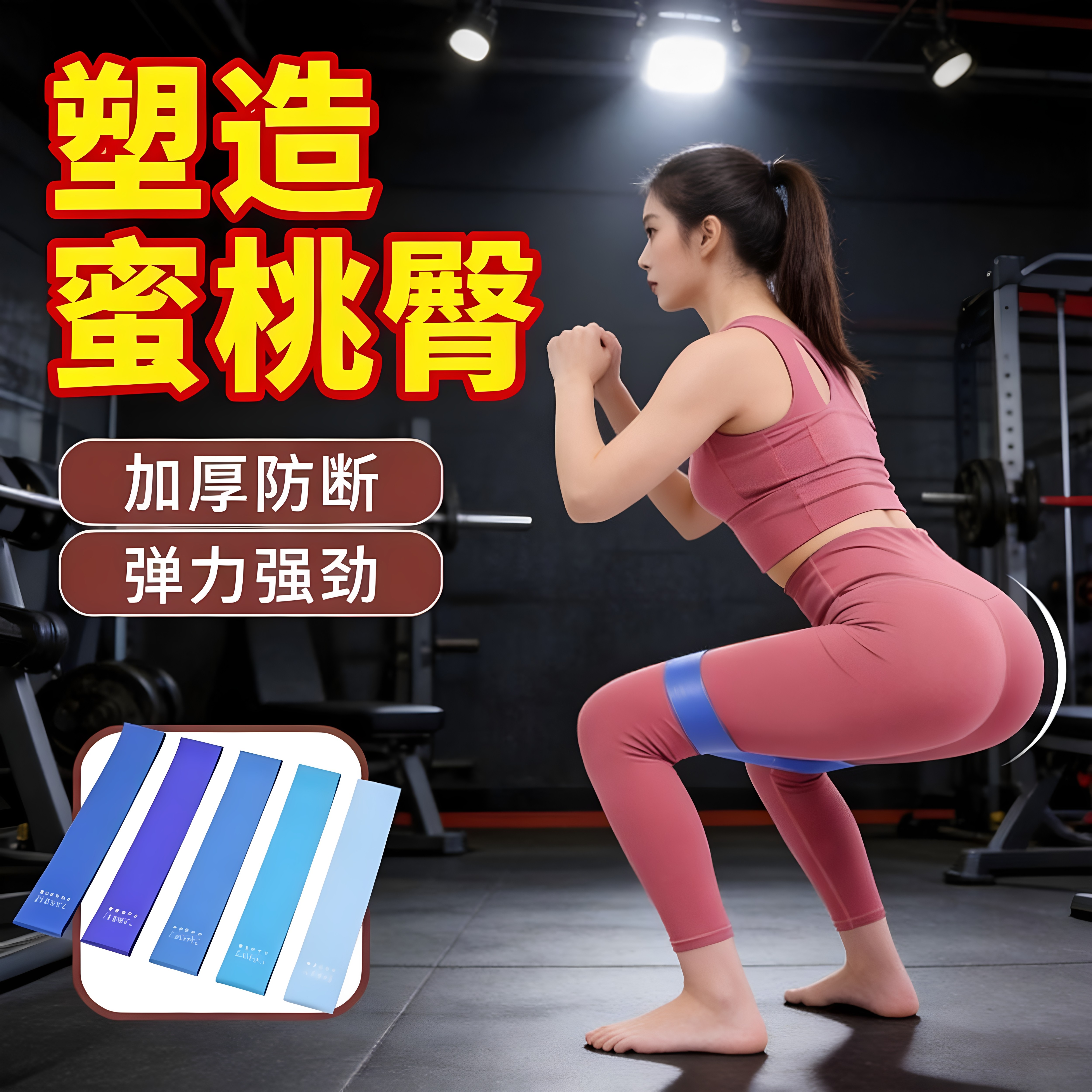 健身弹力带男女阻力带练腿部锻炼腿部肌肉力量训练拉力带家用健身