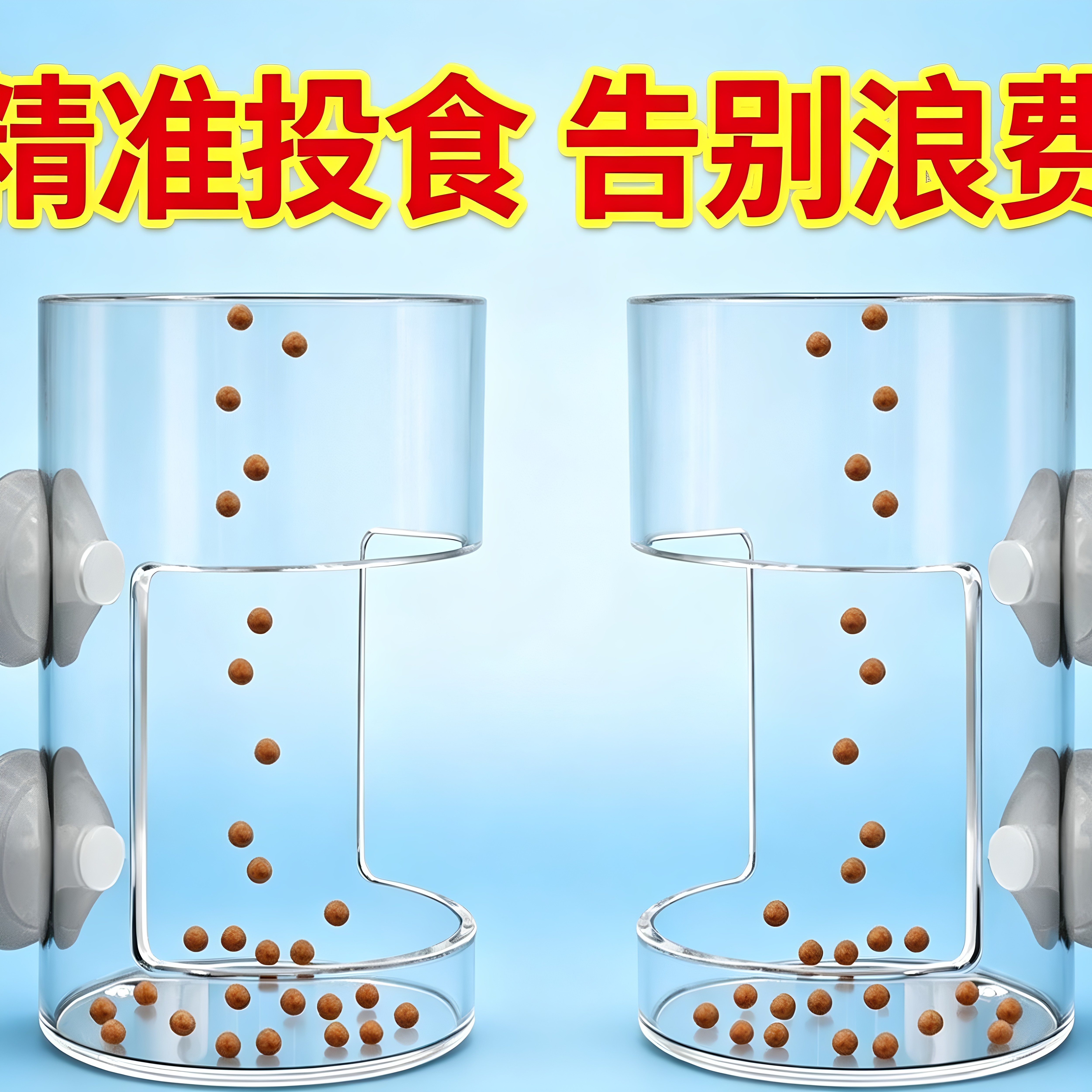 鱼缸亚克力高透喂鱼盒防飘散喂食器鱼食投喂器鱼粮饲料定点喂食圈