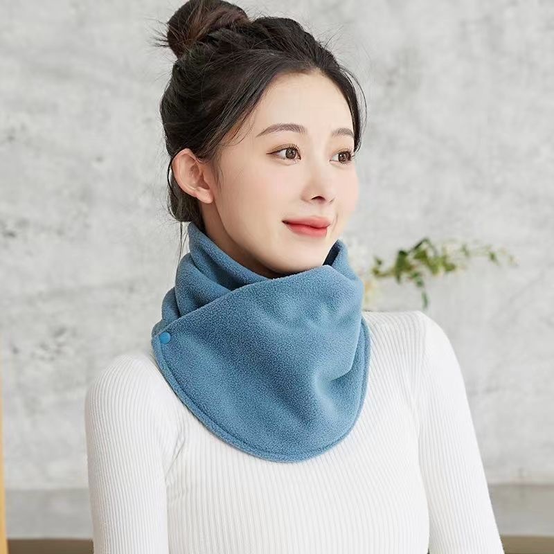 冬季围脖女2023新款披肩保暖防寒护颈小围脖丝巾毛绒围巾学生脖套