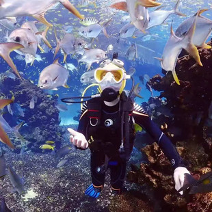 潜水服全身防水男专业泳衣女男全身保守连体大码 潜水服水母衣 长裤