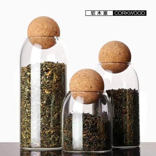 软木球塞橡木球形多尺寸塞玻璃瓶塞软木多功能家用储物罐木球塞子