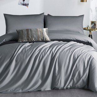 出口外贸尾料800根纯棉贡缎被套100长绒棉纯色单双人被罩瑕疵甩