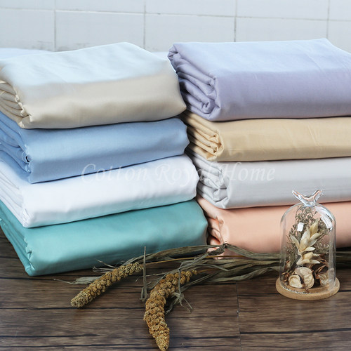 出口欧美纯棉床单单件纯色长绒棉