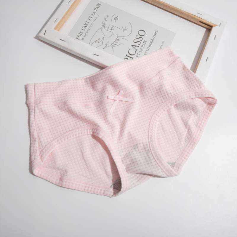 中腰少女棉花女奶亲肤轻柔棉婴儿香格纹丨桃酱糖般内裤舒适棉软,女士内衣/男士内衣/家居服,女三角裤,淘宝优惠券,粉丝福利购,淘宝优惠卷
