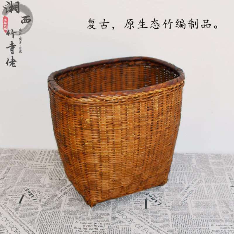 包邮装饰收纳道具复古竹篮摆设色竹编背篓烟熏竹筐方筐陈旧竹篓子,特色手工艺,竹编/竹雕,淘宝优惠券,粉丝福利购,淘宝优惠卷