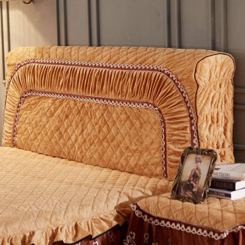 全包套皮床头加厚床头欧式防尘罩床头绒水晶保护套布艺夹棉罩弹力