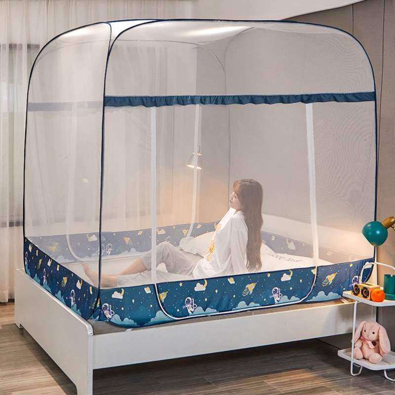 蚊帐防蚊家用摔宿舍折叠儿童纹蒙古包双人床新款免帐防安装2023,床上用品,蚊帐,淘宝优惠券,粉丝福利购,淘宝优惠卷