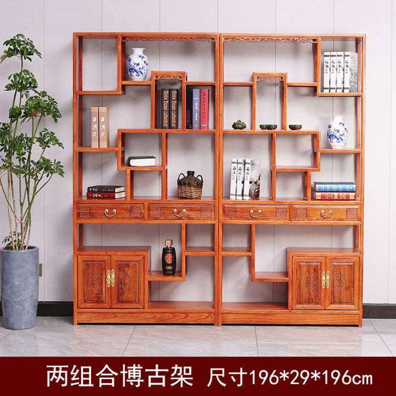 中式架茶具多宝阁书架架两斗隔断置物架实木茶叶展示架茶柜博古架,住宅家具,多宝格/博古架,淘宝优惠券,粉丝福利购,淘宝优惠卷