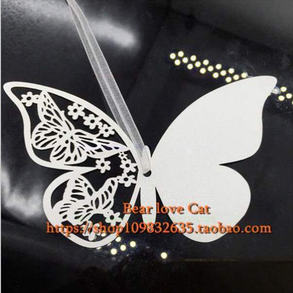 卡祝福语小圣诞卡留言50吊卡卡片卡枚装饰派对蝴蝶卡片许愿