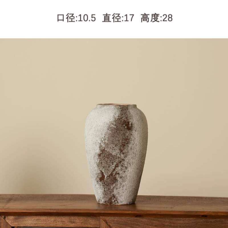 旧玄关花瓶侘寂风陶罐做装饰摆件复古水培样板间陶瓷民宿客厅插花,家居饰品,花瓶,淘宝优惠券,粉丝福利购,淘宝优惠卷
