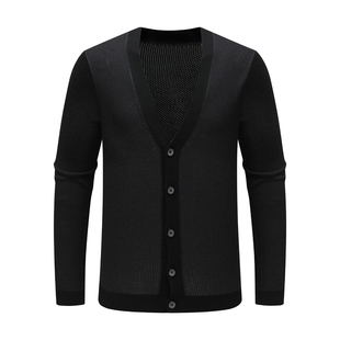 羊毛休闲毛衣 舒适有弹力 黑色 羊毛衫 AB851邦纳男式