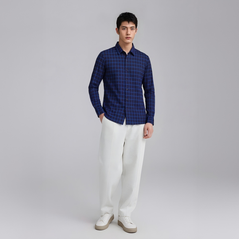 CA684 机场货 卡 春秋男式长袖衬衫 羊毛百搭商务休闲上衣弹力