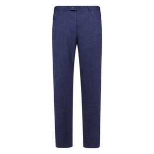 商务休闲长裤 绵羊毛意大利面料中腰修身 深蓝 西裤 Y1554路春秋男式